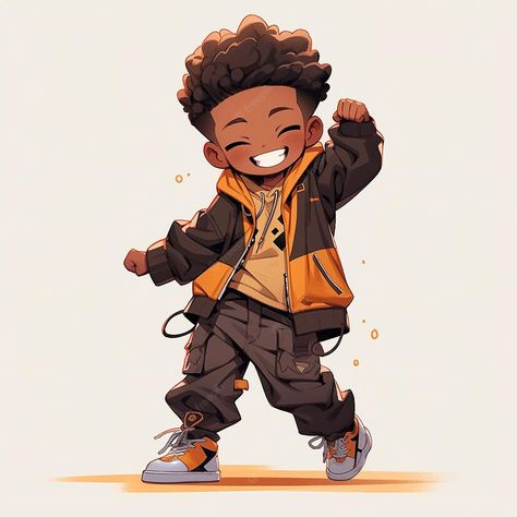 Gangs Aesthetics, Black Kid Character Design, Character Drawing Styles, Iconic Character Design, Little Boy Character Design, Iowa Painting, Black Boy Drawing, Chibi Character Design, Black Chibi