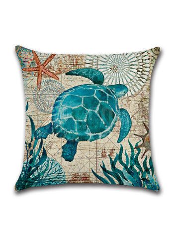 Turtle Pillow, Bank Bed, Printed Cushion Covers, Sofa Cushion Covers, Linen Throw Pillow, Decorative Throw Pillow Covers, Cotton Throw Pillow, Linen Cushion, Throw Pillow Cases