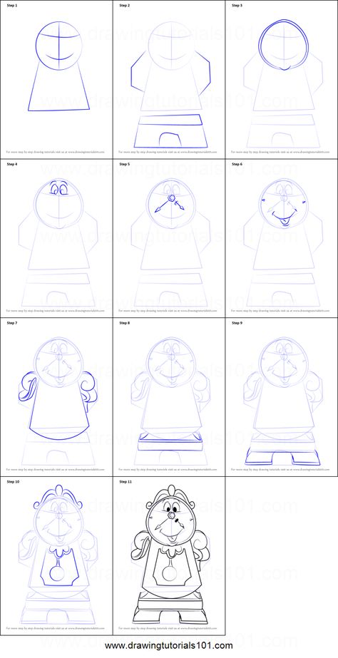 How to Draw Cogsworth from Beauty and the Beast printable step by step drawing sheet : DrawingTutorials101.com Beauty And The Beast Printable, Draw Cartoon Characters, Beauty And The Beast Drawing, Disney Drawing Tutorial, Disney Character Drawings, ليلو وستيتش, Disney Drawing, Easy Disney Drawings, Disney Character Drawing