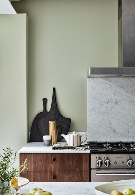 Re:mix Normandy Grey Kitchen - Inspire Me Normandy Grey, Slaked Lime, Calming Paint Colors, Spring Kitchen, Kitchen Refresh, Little Greene Paint, Complimentary Colors, Grey Kitchen, Kitchen Paint