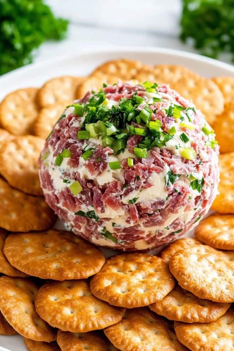 Cream Cheese Dried Beef Green Onion Dip, Dried Beef And Green Onion Cheese Ball, Cheese Ball Beef Green Onions, Cheese All With Chipped Beef, Cream Cheese And Dried Beef Cheese Ball, Dried Beef Ball, Cream Cheese Balls Recipe Dried Beef, Cheese Ball Dried Beef, Cheese Ball With Dried Beef Green Onions