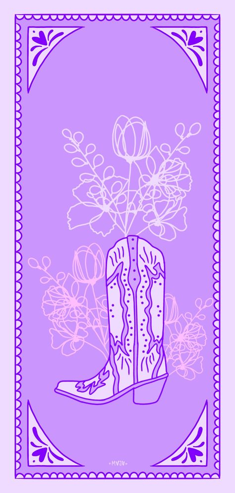 Purple cowboy boots flowers phone Wallpaper Purple Cowgirl Aesthetic, Purple Cowboy Aesthetic, Cowgirl Boot Wallpaper, Cowgirl Wallpaper Iphone, 2023 Widget, Cowboy Boots Flowers, Southwest Wallpaper, Purple Cowboy Boots, Flowers Phone Wallpaper