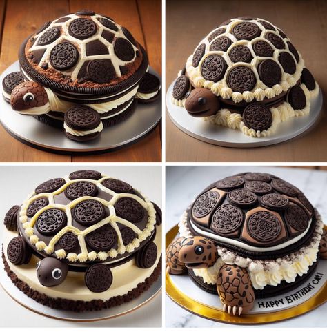 Easy Animal Cake, Birthday Cake Easy, Turtle Cupcakes, Torte Creative, Amazing Food Platters, Turtle Cake, Cake Decorating For Beginners, Crazy Cakes, Easy Baking Recipes Desserts