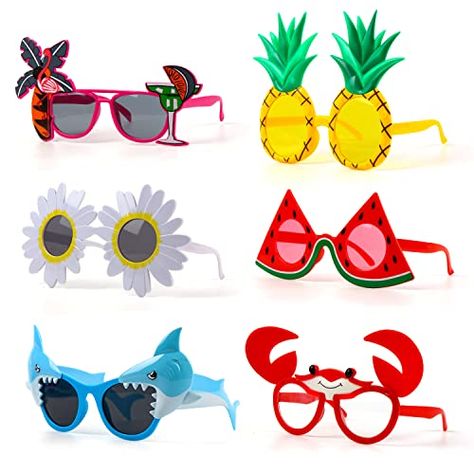 FINGOOO Hawaiian Luau Party Sunglasses, 6 Pairs Summer Pool Tropical Beach Funny Sunglasses Glasses for Adults Kids Luau Party Favors Kids Luau Parties, Kids Luau, Pool Tropical, Luau Party Favors, Funny Sunglasses, Novelty Sunglasses, Hawaiian Luau Party, Flower Sunglasses, Summer Beach Party