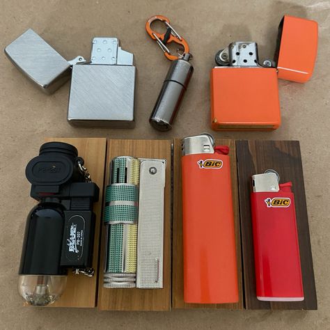 Zippo, Bic, Blazer, Imco, True Utility / Butane, Lighter Fluid, Electric Ciggrates Aesthetic, Zippo Lighter Aesthetic, Lighter Art, Butane Lighter, Lighter Fluid, Cocktail Shakers, Zippo Lighter, Aesthetic Rooms, Edc Gear