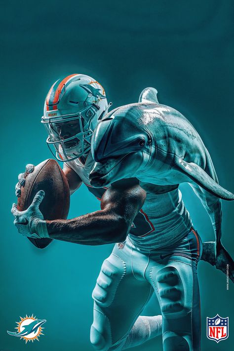 NFL Symbiosis | DET. LIONS vs MIAMI DOLPHINS :: Behance Dolphins Wallpaper, Miami Dolphins Wallpaper, Nfl Dolphins, Dolphins Football, Shoe Design Sketches, Environmental Graphics, Miami Dolphins, Advertising Photography, Art Model