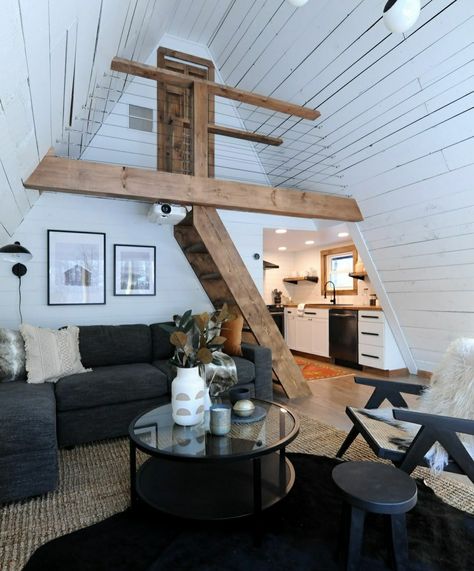 A Frame Lighting Ideas, Poconos Mountains, A-frame Interior, Ecological House, A Frame Cabins, The Poconos, Tiny Houses For Rent, A Frame House Plans, A Frame Cabin