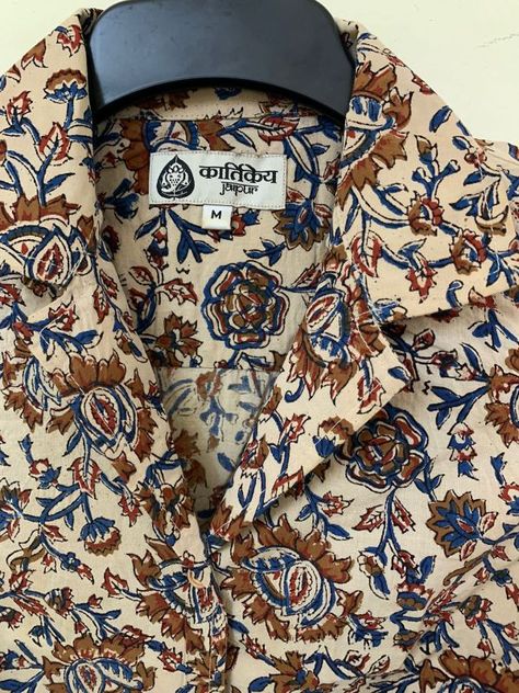 Printed Cotton Shirt for Women Women Sleeves, Printed Shirts For Women, Rajasthan Jaipur, Kids Kurta, Bagru Print, Indian Crafts, Night Suit, Batik Prints, Hand Block Print