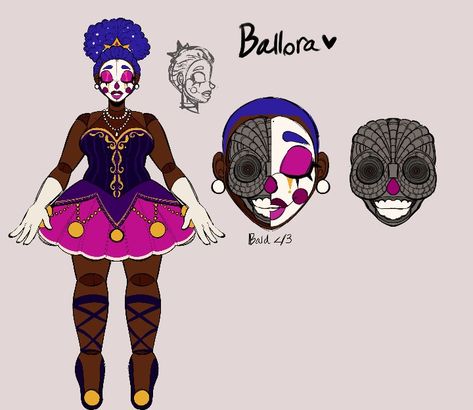 Human Nightmare Fnaf, Ballora Redesign, Human Animatronics, Animatronic Oc, Fnaf Random, Clown Character, Videogame Fanart, Rebornica Fnaf, Ballora Fnaf