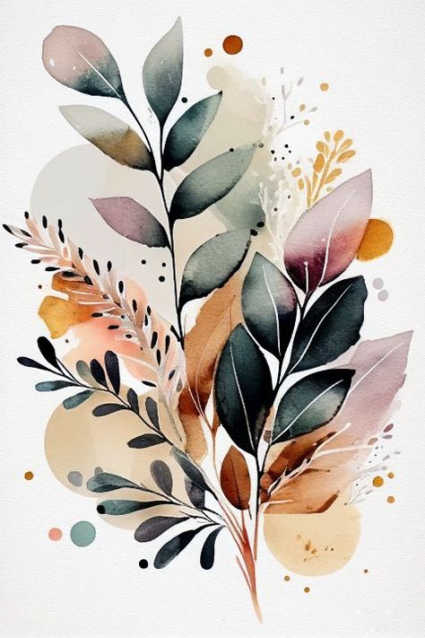 Printable Wall Decor Image, Boho Floral Art, Floral Digital Art, Bohemian Art Inspiration Painting, Bohemian Painting Ideas, Boho Flower Painting, Art Deco Botanical, Boho Watercolor Art, Pride Photography