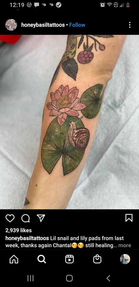 Traditional Lily Pad Tattoo, Water Lily Pad Tattoo, Lotus Lily Pad Tattoo, Lilly Pad Tattoo Ideas, Lilypad Tattoo, Lily Pad Tattoo, Lily Tattoos, Water Lily Pond, Frog Tattoos