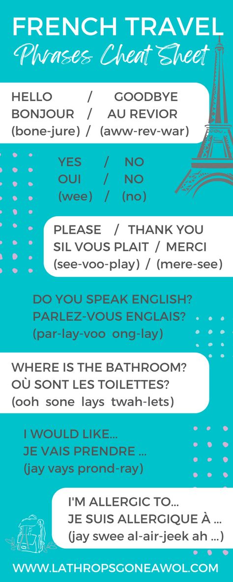 Be prepared for your vacation in France with these easy phrases to help you speak French in restaurants and tourist places! Perfect for planning family holidays in southern France or your family vacation in Paris! LathropsGoneAWOL Family travel blog | France phrases, common sentences in French, paris tips, first time in paris, visiting paris for the first time, tips for visiting paris, french guide, france travel guide, family holidays in france French Travel Phrases, Vacations With Kids, Common French Phrases, Travel Phrases, Paris Tips, Vacation Checklist, French Travel, Visiting Paris, South France