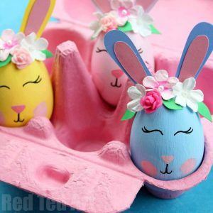 Easter crafts to sell at craft shows - Red Ted Art's Blog Easter Crafts To Sell, Easter Diy Kids, Palm Sunday Crafts, Bunny Easter Egg, Craft Easter, Creative Easter Eggs, Easter Crafts For Adults, Bunny Eggs, Decorated Eggs