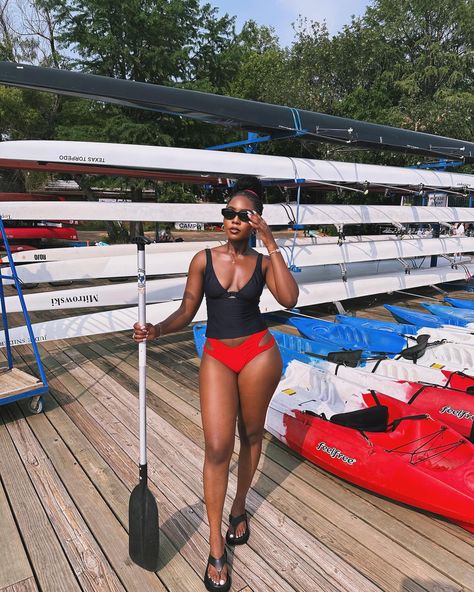 kayaking 🛶🏝️☀️ Kayaking Outfit Women Summer, Kayaking Outfit, Outfit Women, Black People, Summer Outfits Women, Kayaking, Wardrobe, Clothes For Women, On Instagram