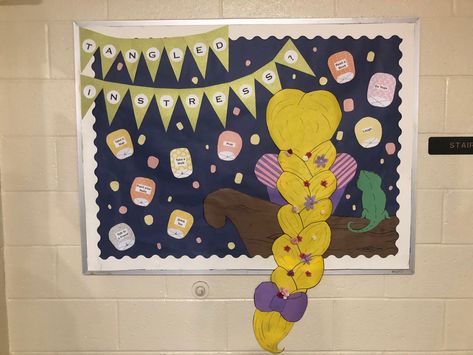 Tangled Bulletin Board, Inspirational Bulletin Boards, Dorm Themes, Ra Door Decs, Teaching Classroom Decor, Ra Themes, Ra Bulletins, Ra Boards, Passive Voice