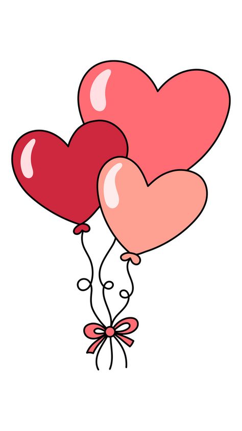 Do you know what fits these Valentine's Day Balloons Hearts Sticker? A beautiful bouquet with fresh flowers and sweets. That's a traditional gift for your love partner on such a big holiday of love... Valentine Day Stickers, Valentine’s Day Stickers, Happy Valentines Day Images Cute, Valentine’s Day Drawing, Heart Balloon Drawing, Happy Valentines Day Stickers, Whiteboard Doodles, Valentine Silhouette, Birthday Balloons Clipart