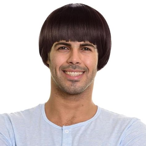 Amazon.com : PATURPINT Short Mushroom Wig for Men-Synthetic 60s Bowl Cut Wigs for Anime Movie Music Costume Halloween Cosplay Party (Dark Brown) : Beauty & Personal Care Long And Short Layers, Music Costume, 90s Haircuts, Haircuts 2024, Short Wavy Bob, Face Framing Bangs, Mens Wigs, Short Bangs, Short Layers