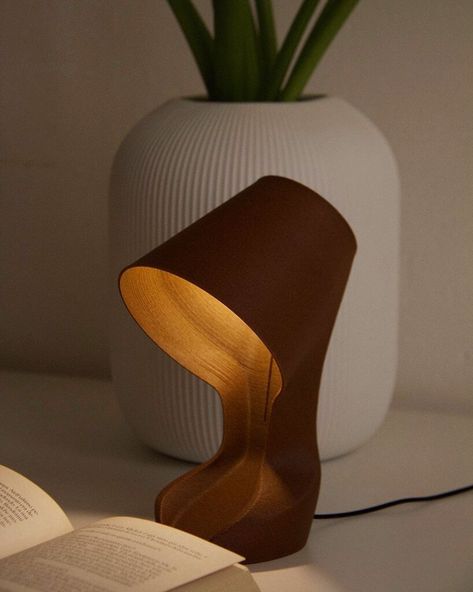 meet 'ohmie': world's first 3D printed lamp made from orange peels Futuristic Lamp, Industrial Lamp Design, 3d Printed Lamp, Drukarka 3d, Reading Lamps, Neon Bedroom, Orange Peels, Modern Lamps, Neon Room