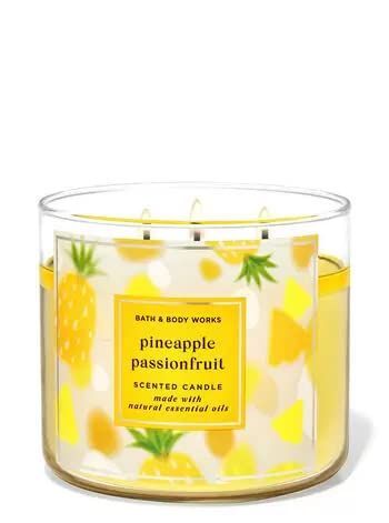 Bath & Body Works, White Barn 3-Wick Candle w/Essential Oils - 14.5 oz - 2022 Spring Scents! (Pineapple Passionfruit) Pineapple Candle, Pineapple Candles, Candle Bath, Candle Obsession, Baby Doll Set, Bath N Body Works, Spring Scents, Fruity Drinks, Bath Candles