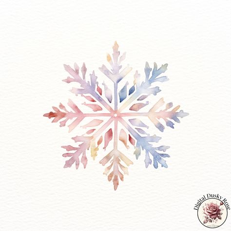 Watercolor Colorful Snowflakes Clipart: Soft Pastel Hues for Winter Crafts, Invitations, Scrapbooking, and Journaling https://digitalduskyrose.etsy.com/listing/1788431028 Bring the magic of winter into your projects with our Watercolor Colorful Snowflakes Clipart! This collection features beautifully hand-painted snowflakes in soft pastel hues, perfect for creating charming winter crafts, holiday invitations, scrapbooking layouts, and journaling pages. These high-resolution images will add a ... Snowflake Painting Ideas, Snowflake Watercolor Paintings, Watercolour Snowflakes, Snowflakes Watercolor, Snowflake Aesthetic, Christmas Bazar, Snowflake Painting, Snowflake Watercolor, Watercolor Snowflakes