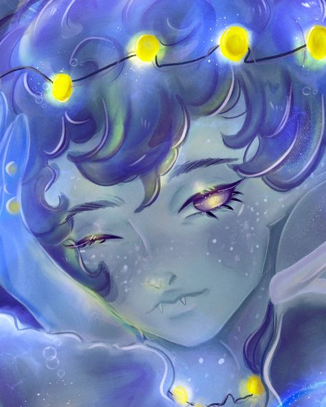 cassie under the sea 🌊🫧🩵 finally drew a digital illustration after months 😭 wanted to draw my jellyfish humanoid oc Cassius ! he’s just a lil guy who likes to sleep and collect seashells. he’s a cross between a white spotted jellyfish, a crystal jellyfish, moon jellyfish and a human (that can breathe underwater ofc). they can also turn transparent and glow at will 🌚 hope ai doesnt steal this one (i despise instagram for that) . . #digitalart #digitalillustration #digitaldrawing #drawing #dra... Jellyfish Humanoid, White Spotted Jellyfish, Collect Seashells, Spotted Jellyfish, Crystal Jellyfish, Breathe Underwater, Moon Jellyfish, Breathing Underwater, Jellyfish