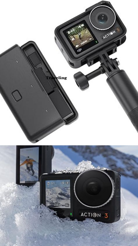 DJI Osmo Action 3 Adventure Combo, Waterproof Action Camera with 4K HDR, 10-Bit Color Depth, HorizonSteady, Cold Resistant & Long-Lasting, Extension Rod... Dji Osmo Action 3, 4k Hdr, Vlogging Camera, Travel Sports, Dji Osmo, Photography Gear, Color Depth, Action Camera, Long Lasting