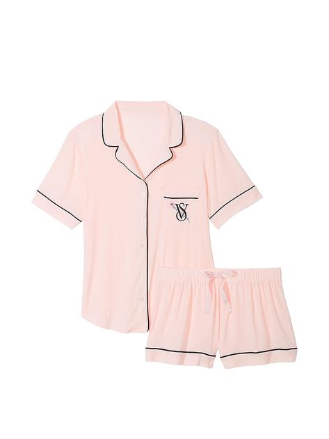 Modal Short Pajama Set | Victoria's Secret Lingerie Catalog, Victoria Secret Pajamas, Cami Set, Top Hits, Victoria Secrets, Short Pajama Set, Fit N Flare Dress, Short Sleeve Button Up, Pajama Shorts