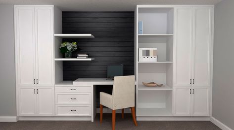 Three IKEA Home Office Designs with a Budget of Under $3,000 Ikea Office Cabinets, Ikea Office Storage, Ikea Wall Cabinets, Ikea Home Office, Ikea Storage Cabinets, Ikea Built In, Ikea Office, Home Office Cabinets, Ikea Wall