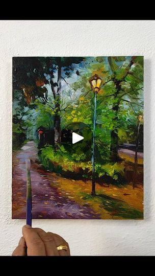 Park Landscape, Acrylic Painting Tips, Beautiful Evening, Acrylic Painting For Beginners, Painting Tips, Landscape Paintings, Watercolor Art, Art Projects, Acrylic Painting