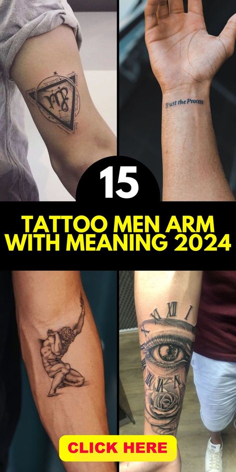 Explore the world of tattoo men arm with meaning in 2024. Discover minimalist designs that convey deep significance. Whether it's an upper arm sleeve or a forearm cover-up, our collection offers meaningful and unique ideas for half sleeves and full sleeves. Dive into the aesthetic of cool small tattoos for men and be inspired by our half sleeve designs. Find the perfect forearm tattoo, from simple to geometric, and express your individuality with a band or lower arm design. Men’s Arm Tattoos Meaningful, Healing Tattoos For Men, Forearm Tattoo Men Unique Design, Wrist Cover Tattoo Men, Men Tattoos Arm Sleeve Simple, Single Arm Tattoo Men, Subtle Forearm Tattoo Men, Tattos Ideas Man Arm, King Solomon Tattoo