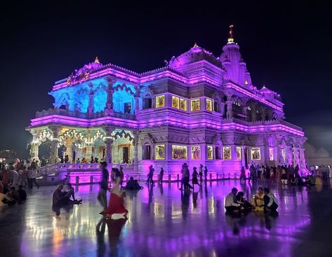 Prem Mandir Vrindavan Hd, Vrindavan Aesthetic, Vrindavan Dham Images, Krishna Pic, Prem Mandir, Delhi Tourism, Vrindavan Photography Pictures, 15 August Photo, Birthday Quotes For Her