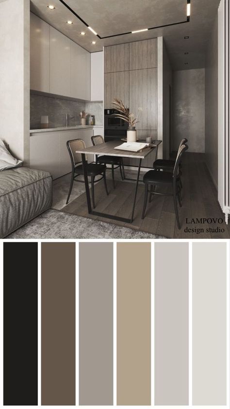 Dining Room Colour Schemes, Apartment Color Schemes, Color Palette Interior Design, Wall Color Combination, Color Palette Living Room, Neoclassical Interior, Small Apartment Interior, Interior Color Schemes, Living Room Color Schemes