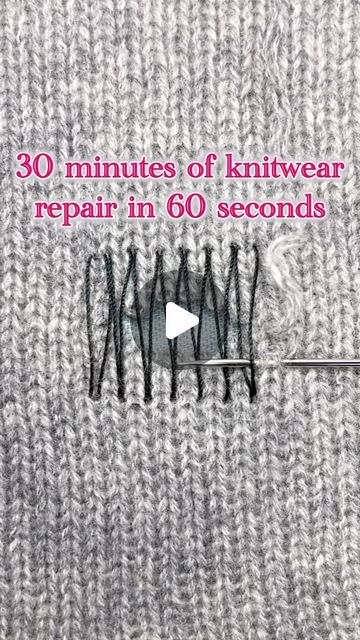 Alexandra on Instagram: "Every now and then, someone will tell me I should show my work in slow motion... But knitwear repair is already a slow process. And social media posts need to be short. So no, it doesn't really work to share my work in slow motion (or even real time).

Instead, here's 30 minutes of mending compressed into 60 seconds!

• • •

Want to learn more about mending your knits? In my Subscriber posts, I share mini tutorials, tips & tricks and other useful info - including a step-by-step tutorial of the technique shown in this video. We also have a group chat where you can ask for help with your own mending projects - or show off your work!
(You'll find the Subscribe button on my bio page)

• • •

#mending #clothingrepair #visiblemending #invisiblemending #repairdontreplace How To Mend Knitwear, Mending Holes In Sweaters, How To Fix A Hole In A Sweater, Visible Mending Sweater, Mending Knitwear, Mending Knits, Sweater Mending, Creative Mending, Knitting Hacks