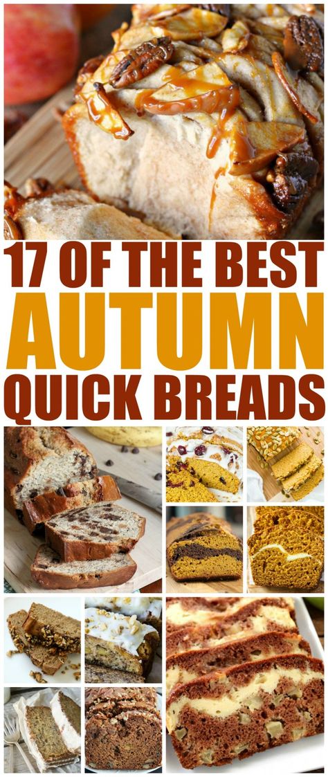 These are 17 of the Best Autumn Quick Bread recipes from popular blogs across the web. Perfect for a cool fall evening with a mug of coffee or even to serve at your thanksgiving dinner, these fall quick breads are sure to delight! Autumn Bread, Fall Bread Recipes, Recipes Autumn, Loaf Bread Recipe, Thanksgiving Bread, Bread Quick, Mug Of Coffee, Holiday Bread, Homemade Bread Recipes Easy