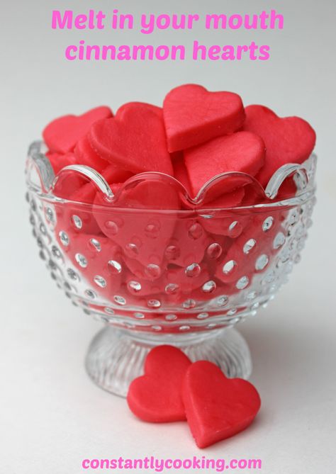 Cinnamon Hearts, Easy Christmas Candy Recipes, Cream Cheese Mints, Butter Mints, Cinnamon Candy, Mint Recipes, Pink Food Coloring, Cinnamon Butter, Cinnamon Recipes