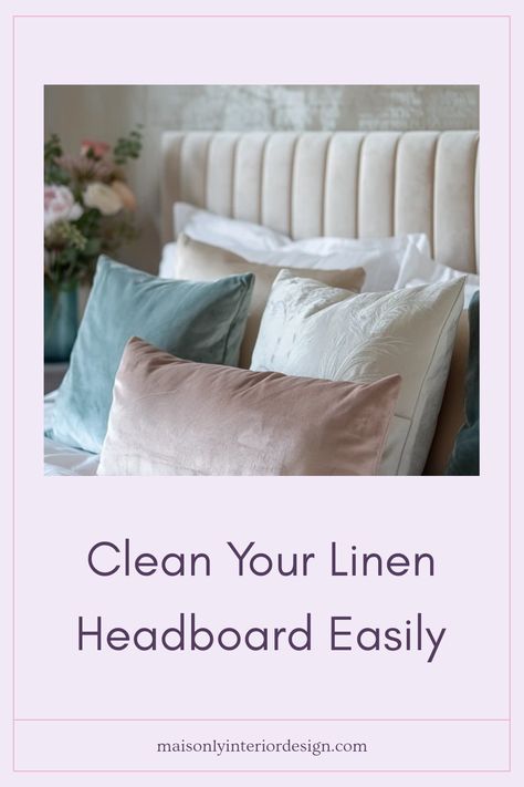 This pin provides tips on how to effectively clean and maintain a linen upholstered headboard, ensuring your bedroom remains elegant and chic. Queen Upholstered Headboard, Bedroom Sanctuary, Linen Headboard, Tufted Upholstered Headboard, Clean Linen, Sanctuary Bedroom, Furniture Hacks, Online Interior Design, Linen Upholstery