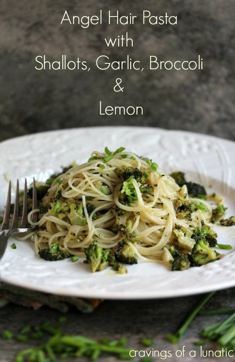 Broccoli Lemon, Garlic Broccoli, Angel Hair Pasta, Giada De Laurentiis, Angel Hair, Shallots, I Love Food, Pasta Dishes, Easy Dinner Recipes