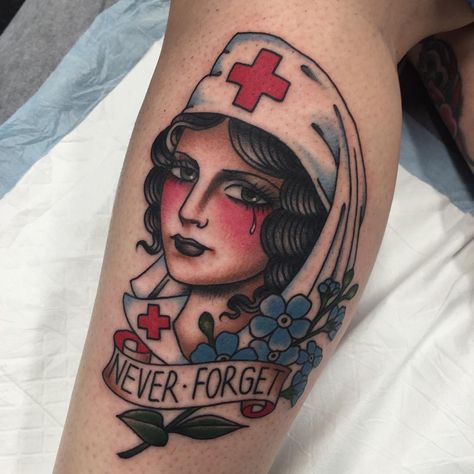 Thanks very much Vanessa!! jonnyfarq@gmail.com @___transcend Traditional Tattoo Nurse, Sailor Jerry Tattoo Flash, Traditional Tattoo Old School, Nurse Tattoo, Traditional Tattoo Flowers, Sailor Jerry Tattoos, Saved Tattoo, Rune Tattoo, Old School Tattoo Designs