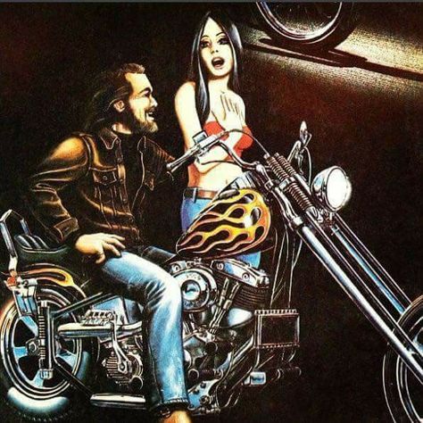 David Mann... Cartoon Motorcycles, Motorcycle Art Painting, David Mann Art, Ed Roth, Bike Artwork, Harley Davidson Tattoos, Motorcycle Artwork, Motorcycle Drawing, Harley Davidson Art