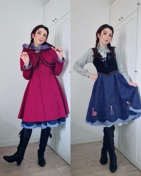 Anna Disneybound by @kiyomi.of.andalasia (IG) Dress and coat from Secret Honey Frozen La reine des neiges Diy Frozen Costume, Frozen Inspired Outfits For Women, Anna Frozen Outfit, Halloween Consumes, Anna Frozen Cosplay, Anna Disneybound, Frozen Anna Costume, Frozen Inspired Outfits, Princess Anna Costume