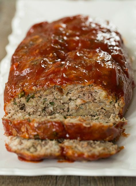 My Favorite Meatloaf Recipe | browneyedbaker.com #recipe Southern Meatloaf, Meatloaf Glaze, Bbq Meatloaf, Vegan Meatloaf, Delicious Meatloaf, Classic Meatloaf Recipe, Good Meatloaf Recipe, Classic Meatloaf, Impossible Burger