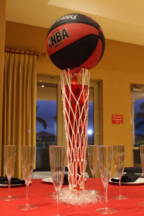 Jersey Theme Party Ideas, Miami Heat Party Ideas, Miami Heat Party, Jordan Year, Blaze And The Monster Machines Party, 60th Birthday Decorations, Sneaker Ball, Jersey Party, Basketball Party