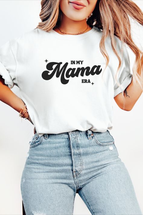 Mom T Shirts, Cool Mom Shirts, In My Mom Era, Mother's Day Graphic Tee With Text Print, Cute Graphic Print T-shirt For Mother's Day, In My Mom Era Shirt, Trendy Relaxed Fit T-shirt For Mother's Day, Trendy Mother's Day Graphic Print T-shirt, Trendy Mother's Day Graphic T-shirt