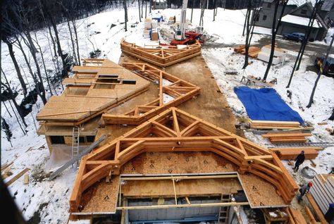 home,construction Timber Frame Cottage, Timber Framing Tools, Post And Beam Construction, Timber Frame Barn, Timber Logs, Post And Beam Home, Timber Frame Building, Timber Frame House, Diy Hot Tub