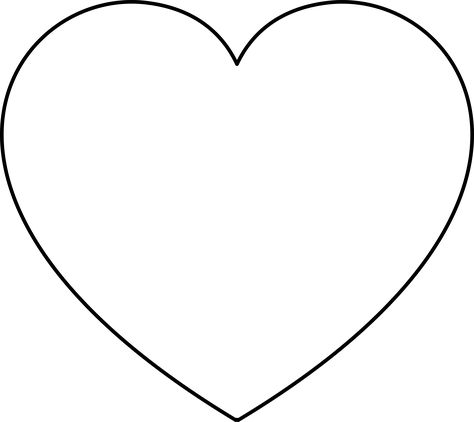 Heart by @agone, A heart outline., on @openclipart Heart Outline Clipart, Heart Shapes Template, Printable Heart Template, Shape Coloring Pages, Heart Clip Art, Heart Shaped Valentines, Heart Stencil, Valentine Coloring Pages, Heart Coloring Pages