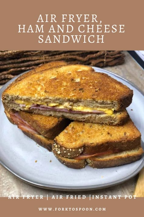 Air Fryer, Ham and Cheese Sandwich Air Fried Ham And Cheese Sandwich, Air Fryer Grilled Ham And Cheese Sandwich, Ham And Cheese Sandwich In Air Fryer, Air Fryer Turkey Sandwich, Airfryer Toasted Cheese Sandwich, Toasted Sandwich In Air Fryer, Air Fryer Cheese Toasties, Grilled Ham And Cheese In Air Fryer, Air Fryer Hot Ham And Cheese Sandwich