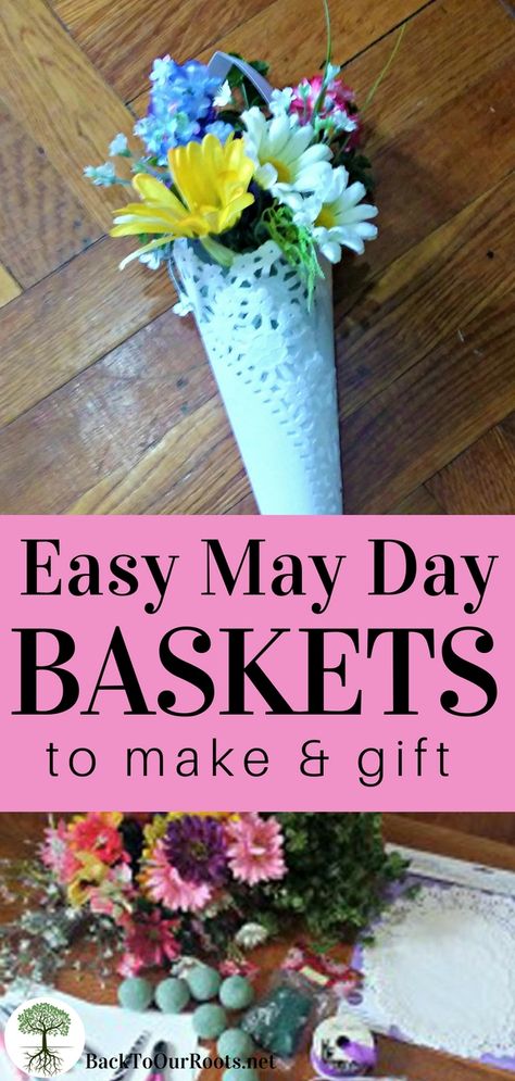 EASY DIY MAY DAY BASKETS: Revive this lovely Spring tradition and surprise your neighbors with a pretty bouquet on their front door. May Baskets Ideas, Easy May Day Baskets, Diy May Day Baskets, May Day Traditions, Baskets To Make, May Baskets, May Day Baskets, Baskets Ideas, Pretty Bouquet