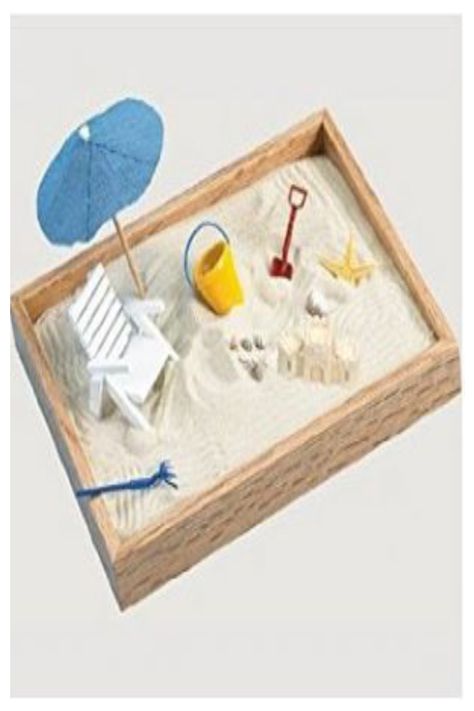 Daydream of being at the beach while at work. This Executive Sandbox is a novel #office accessory! Sand Tray, Cubicle Decor, Tropical Resort, A Day At The Beach, Coastal Living Room, Sun Umbrella, Beach Chair, Day At The Beach, Sandbox