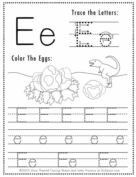 Free Dinosaur Themed Letter E Printable Tracing Worksheet The Letter E Activities For Preschool, Letter E Tracing Printables Free, E Worksheets Preschool, Letter E Worksheets Preschool, E Tracing Worksheet, Letter E Tracing Worksheets, Letter E Activities For Preschool, Letter E Worksheet, Letter E Tracing