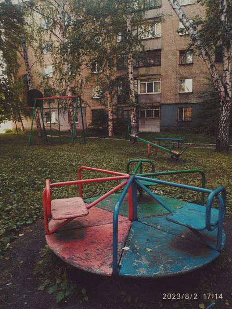 Old Playground Aesthetic, Soviet Playground, Polish Childhood Aesthetic, Russian Childhood Aesthetic, Nostalgic Playground, Slavic Nostalgia, Russia Nostalgia, Aesthetic Playground, Russian Childhood